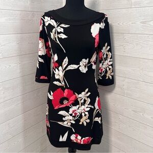 White House Black Market Casual Mini Dress with Boatneck & 3/4 sleeve • Size XS